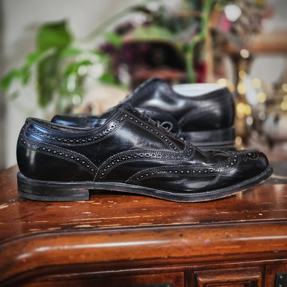 Florsheim Mens Black Leather Wingtip‎ Brogue Oxford Dress Shoes